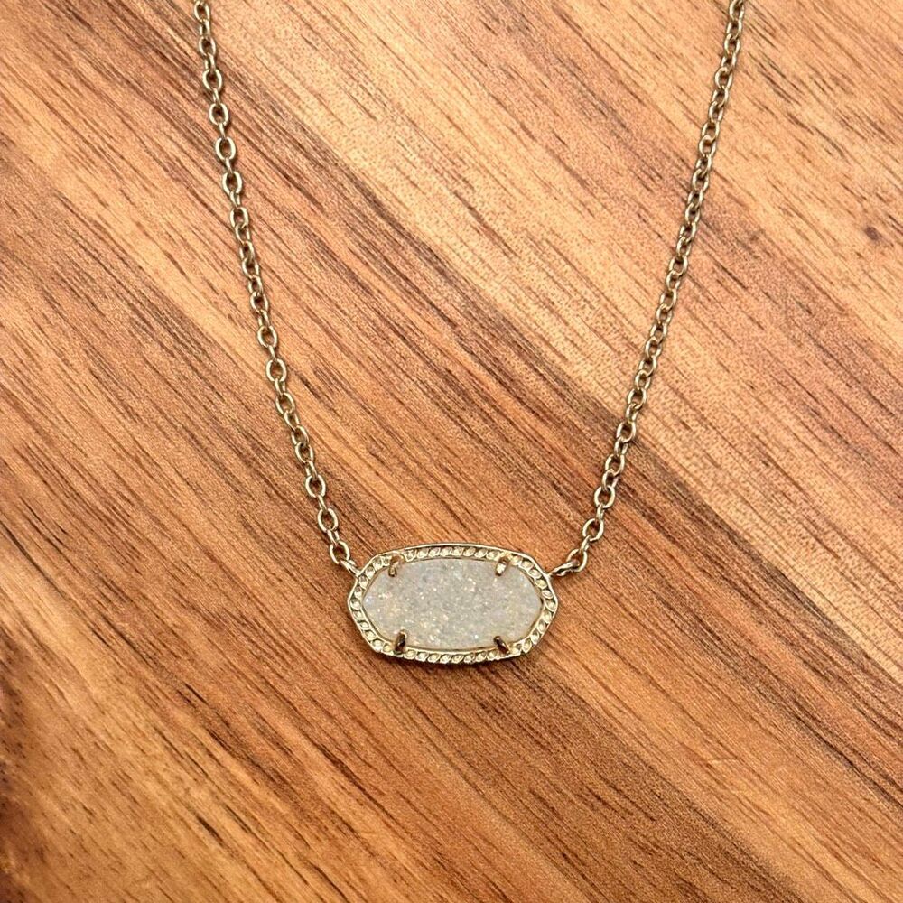 Kendra Scott | Elisa Gold Pendant Necklace | Iridescent Drusy